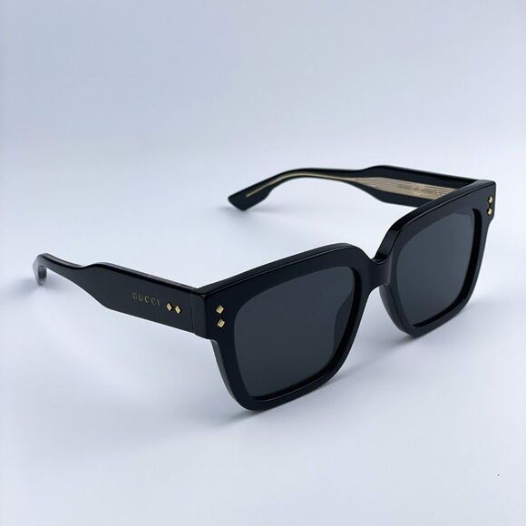 NEW Gucci GG1084S 001 Black Grey Square Unisex Sunglasses - Picture 8 of 15